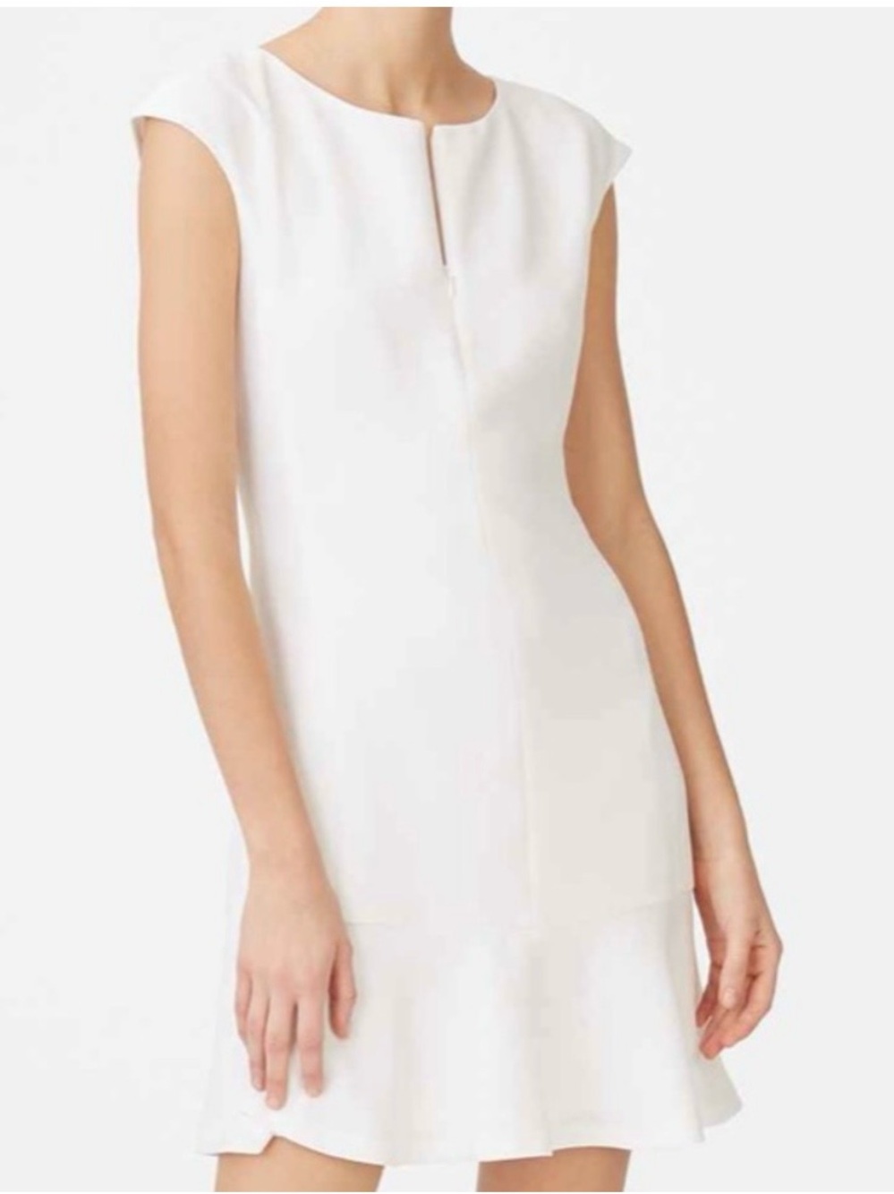 Club Monaco “Weekendah” White Cap-Sleeve Shift Dress